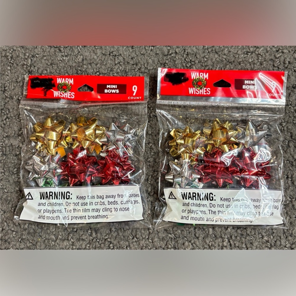 Warm Wishes Mini Gift Bows 18 count New